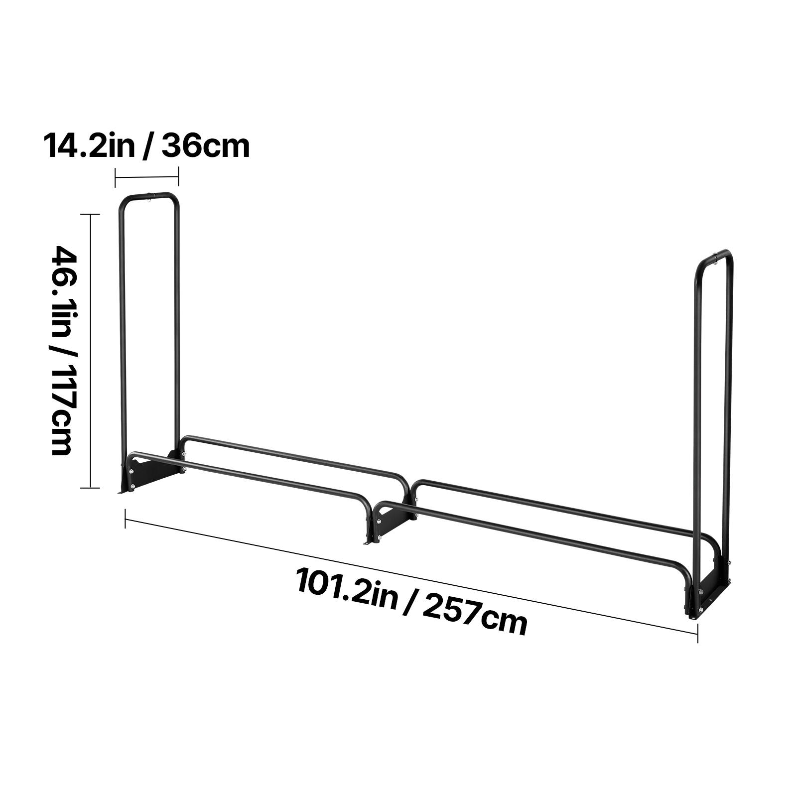 14.2in / 36cm  
46.1in / 117cm  
101.2in / 257cm