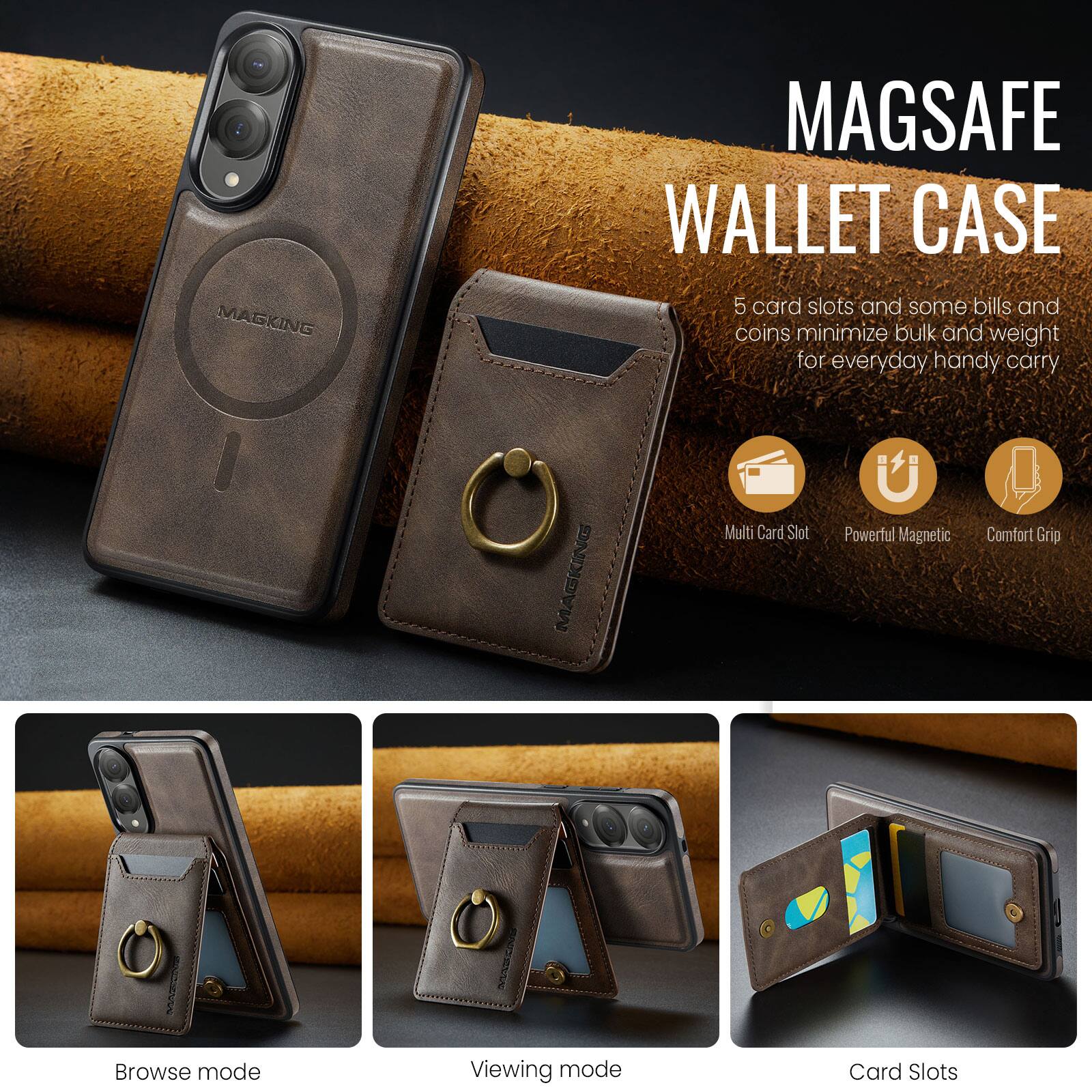 MAGSAFE WALLET CASE

5 card slots and some bills and coins minimize bulk and weight for everyday handy carry

MAGKING Multi Card Slot Powerful Magnetic Comfort Grip

Browse mode
Viewing mode
Card Slots