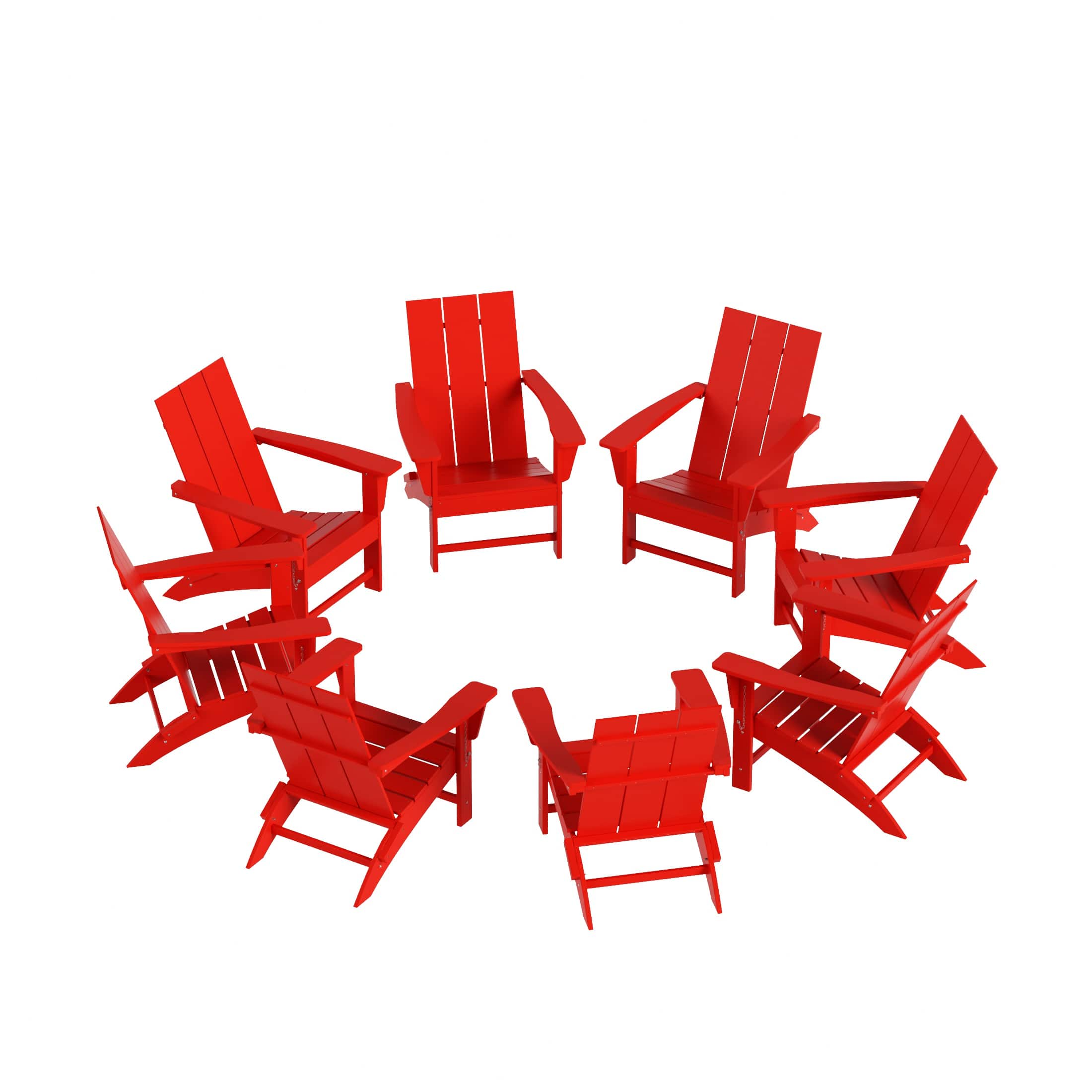 WestinTrends - Ashore 8-Piece Modern Poly Folding Adirondack Chair Set - Red price history on PriceWatchPro