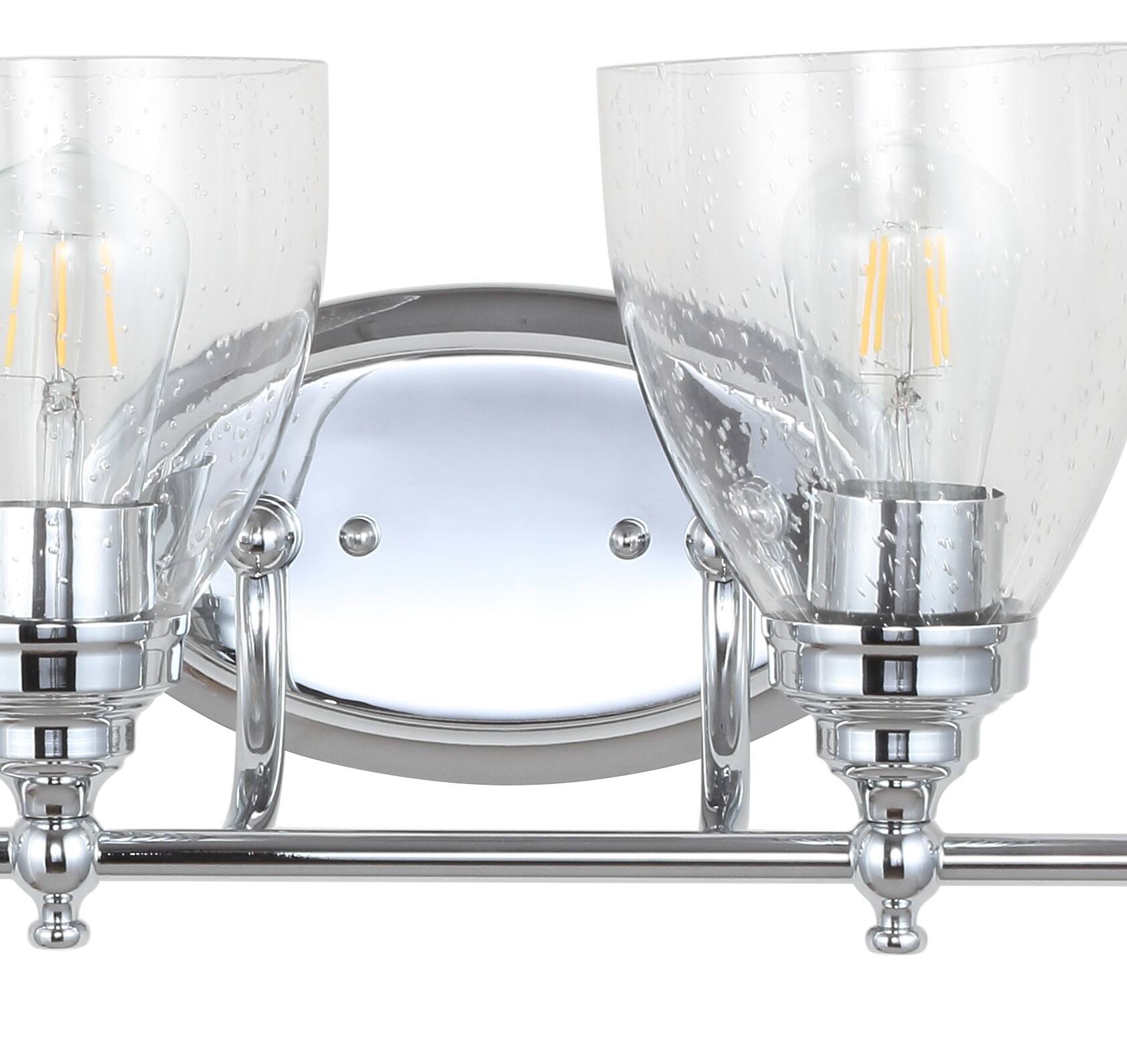Alt View 5. Jonathan Y - Marais 30" 4-Light Metal/Glass LED Vanity, Chrome - Chrome.