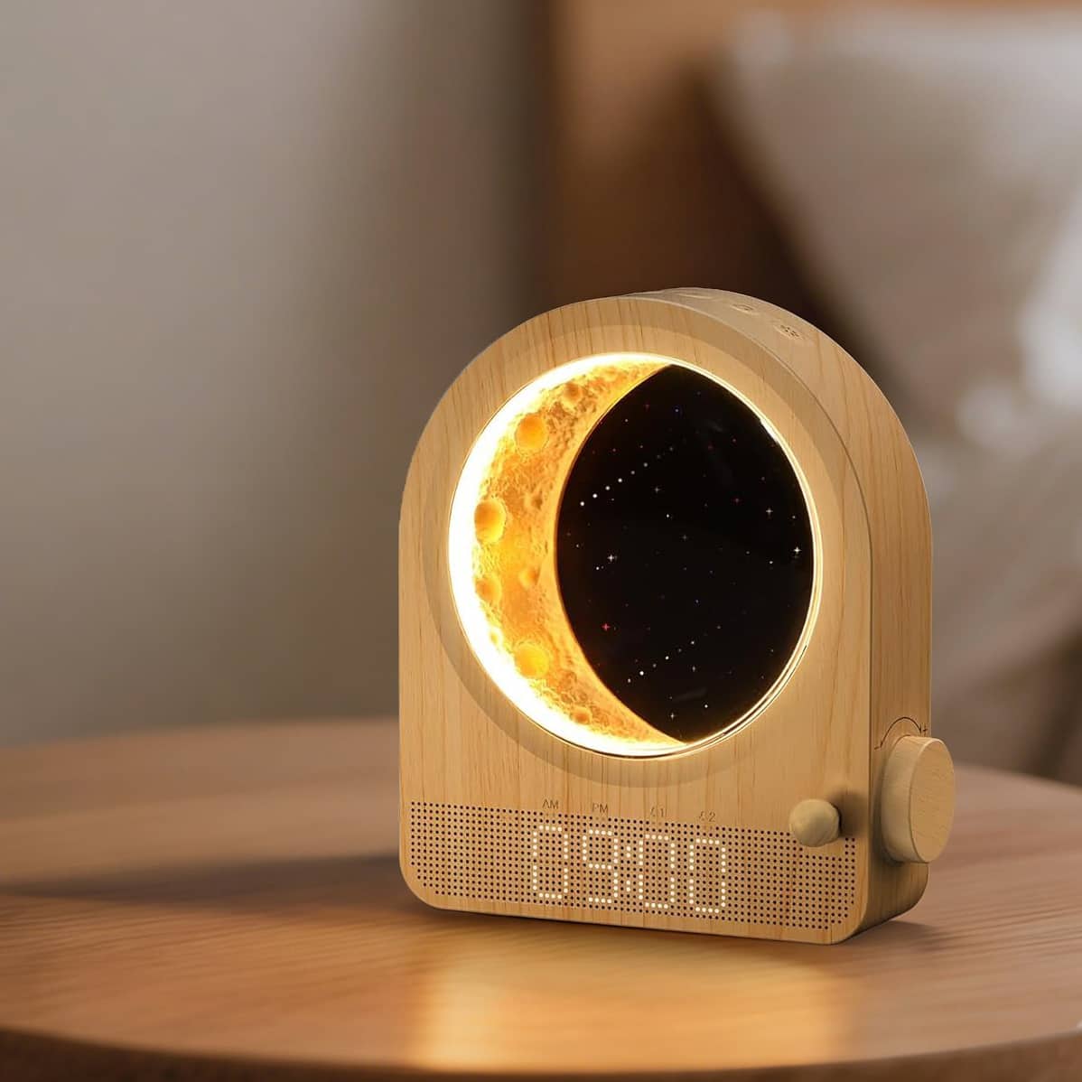 Dazzed Corner - Sunrise Alarm Clock & 10 Soothing Sounds White Noise Machine for Insomnia Adults - Wood