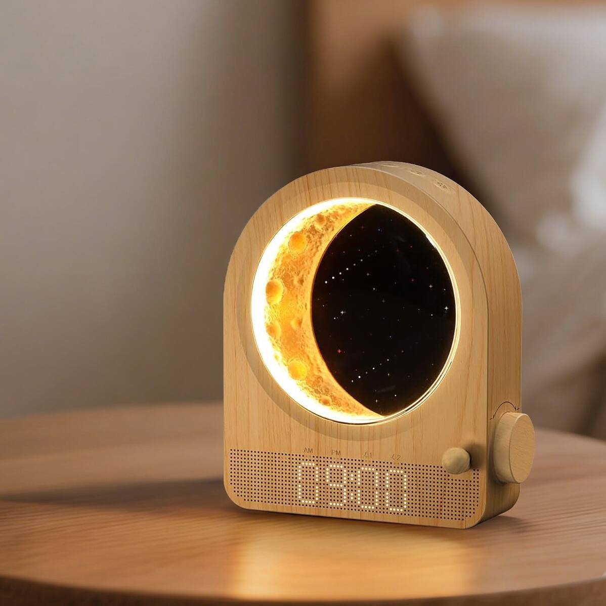 Front. Dazzed Corner - Sunrise Alarm Clock & 10 Soothing Sounds White Noise Machine for Insomnia Adults - Wood.