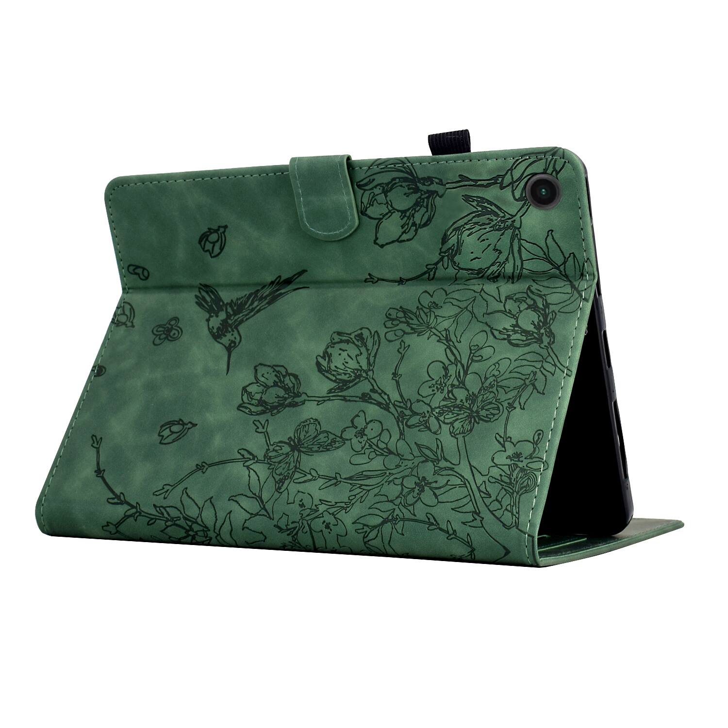 Alt View 3. Dteck - for Lenovo Tab M10 Plus (3rd Gen) 10.61" 2022 Embossed Folio Case,PU Leather Flip Card Slots Kickstand Tablet Cover - Green.