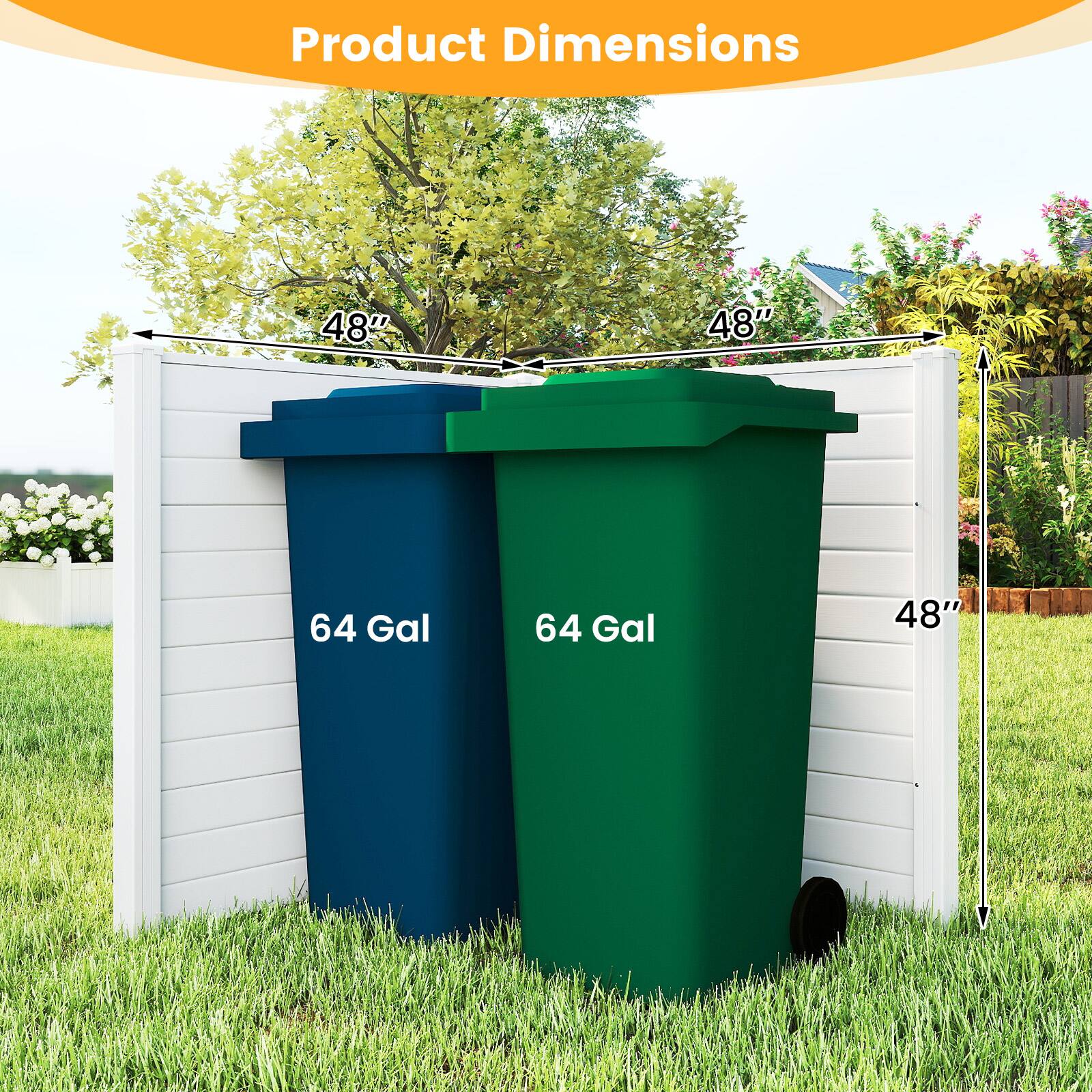 Product Dimensions  
48" x 48" x 64 Gal  
64 Gal