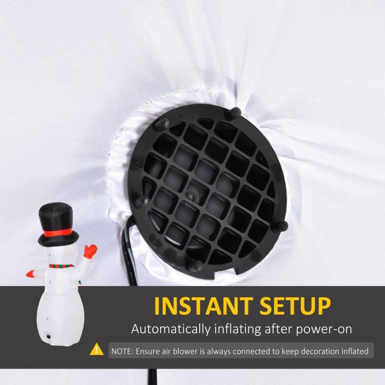 INSTANT SETUP  
Automatically inflating after power-on

NOTE: Ensure air blower is always connected to keep decoration inflated