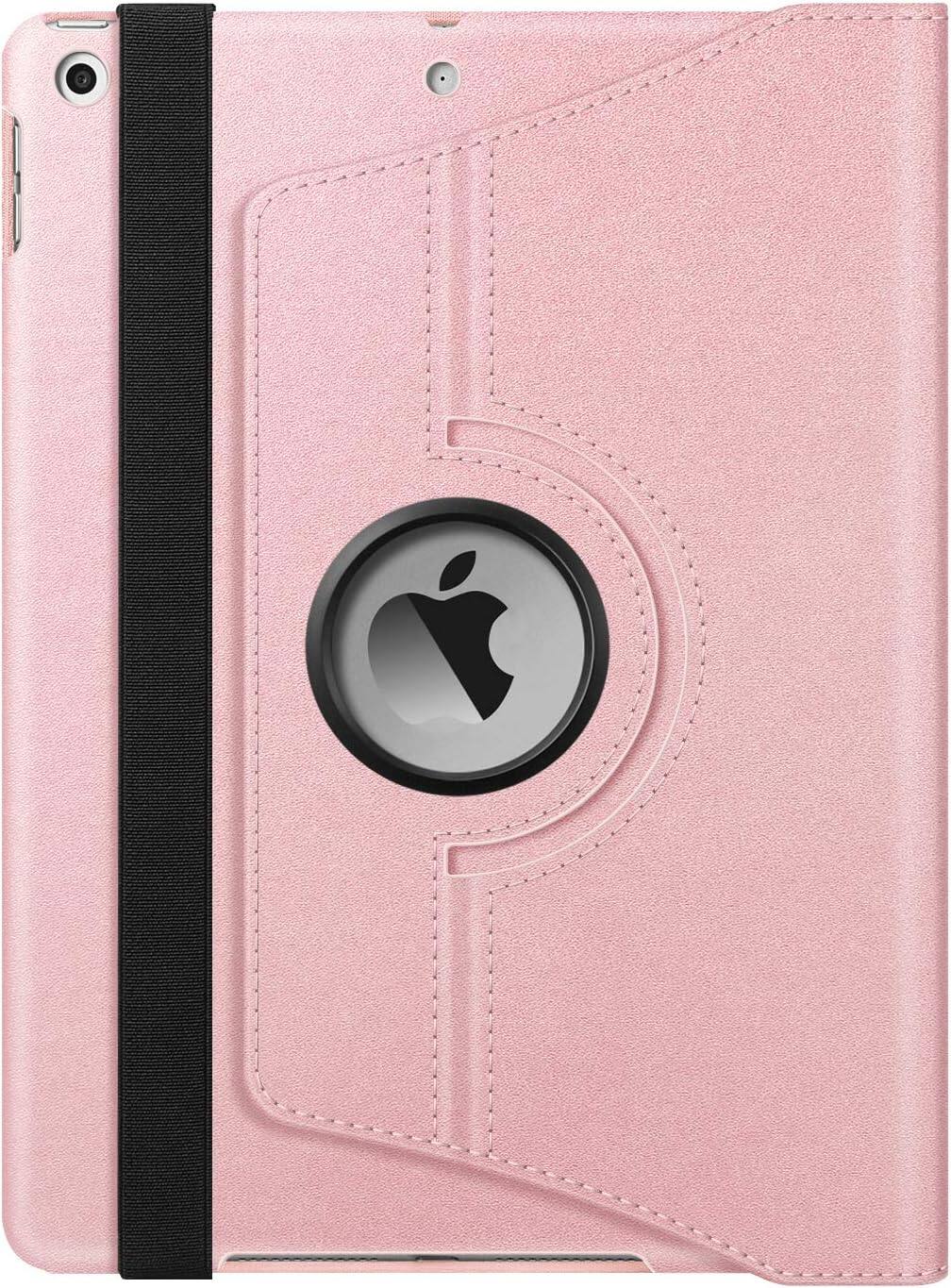 Alt View 5. Fintie - 360° Rotating Case for iPad 9th / 8th / 7th Generation 10.2 Inch | Shockproof Cover with Pencil Holder Auto Wake/Sleep - Rose Gold.