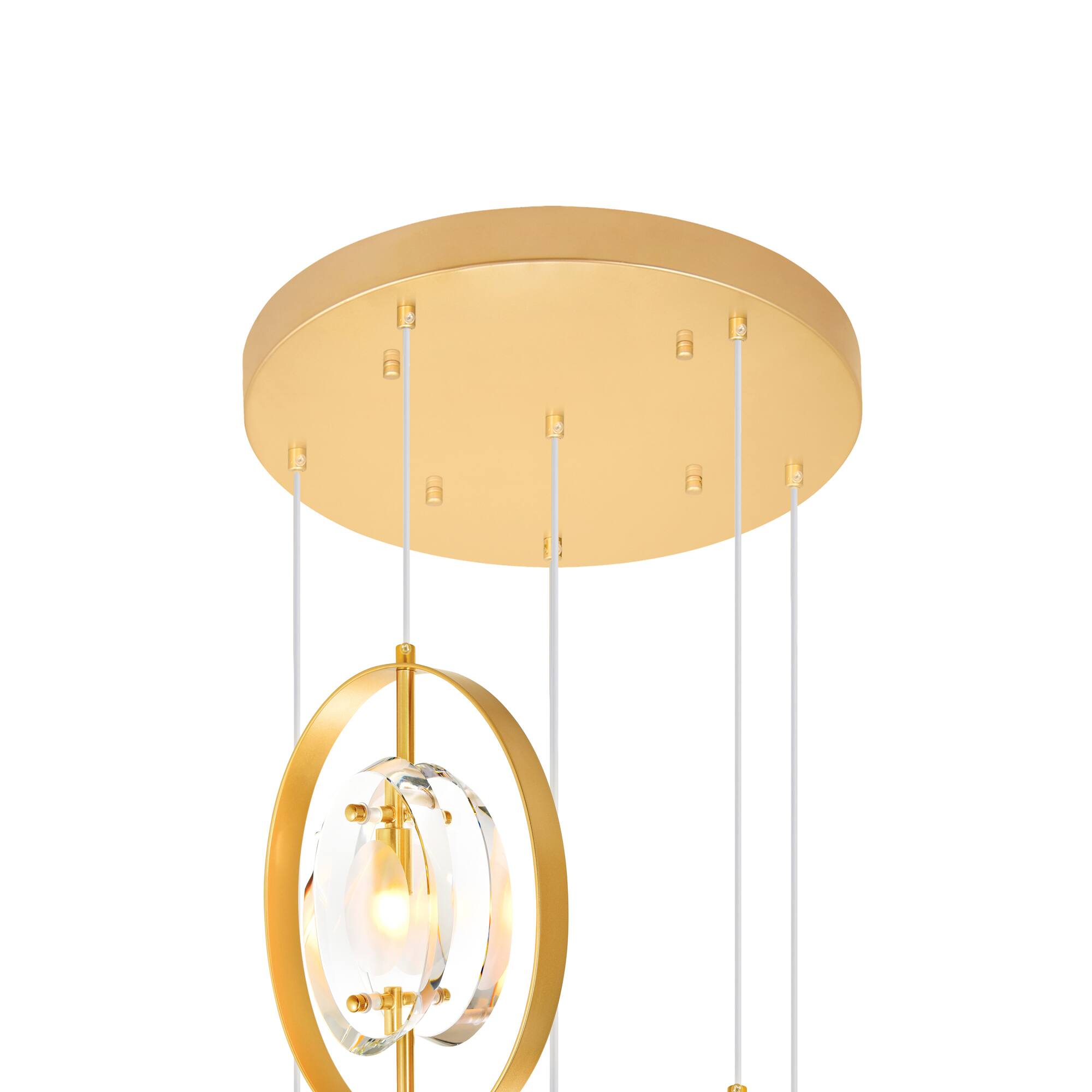 Alt View 1. CWI Lighting - Iris 6 Light Pendant With Sun Gold Finish - Sun Gold.