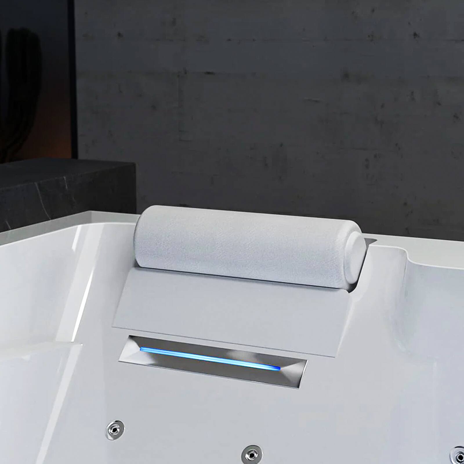 Alt View 1. Empava - 71 in. x 42 in. Alcove Whirlpool Air Combination Bathtub 55 Jets Double Bath with Left Drain - Ozone Filtration in White - White.