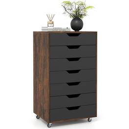 Ecooso - 7-Drawer Mobile Lateral Filing Organizer with Wheels, Office Storage Cabinet