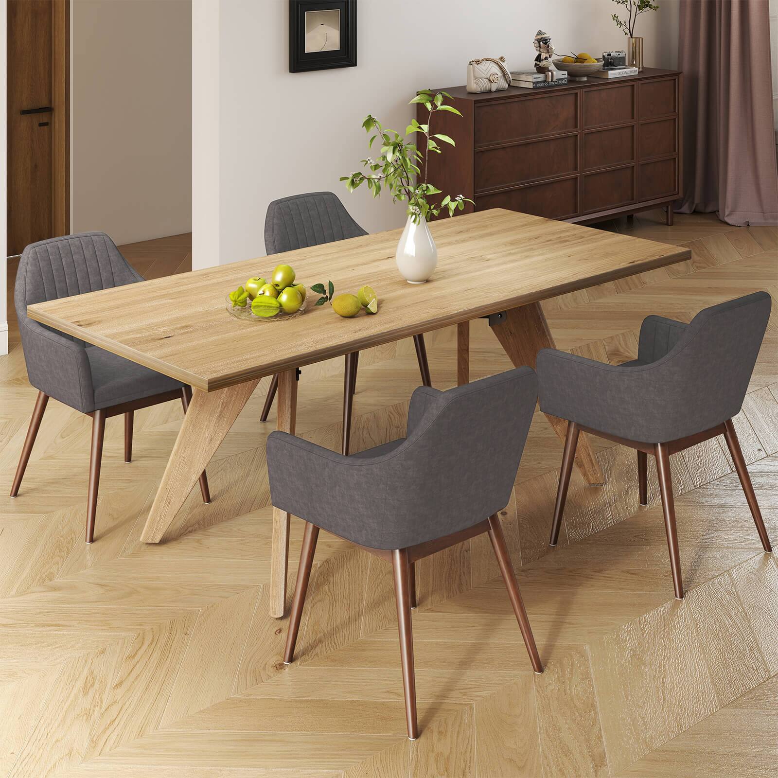 Alt View 4. Costway - Costway Dining Chairs Set of 2 Upholstered Accent Chairs with Comfy Padded Backrest - Gray.