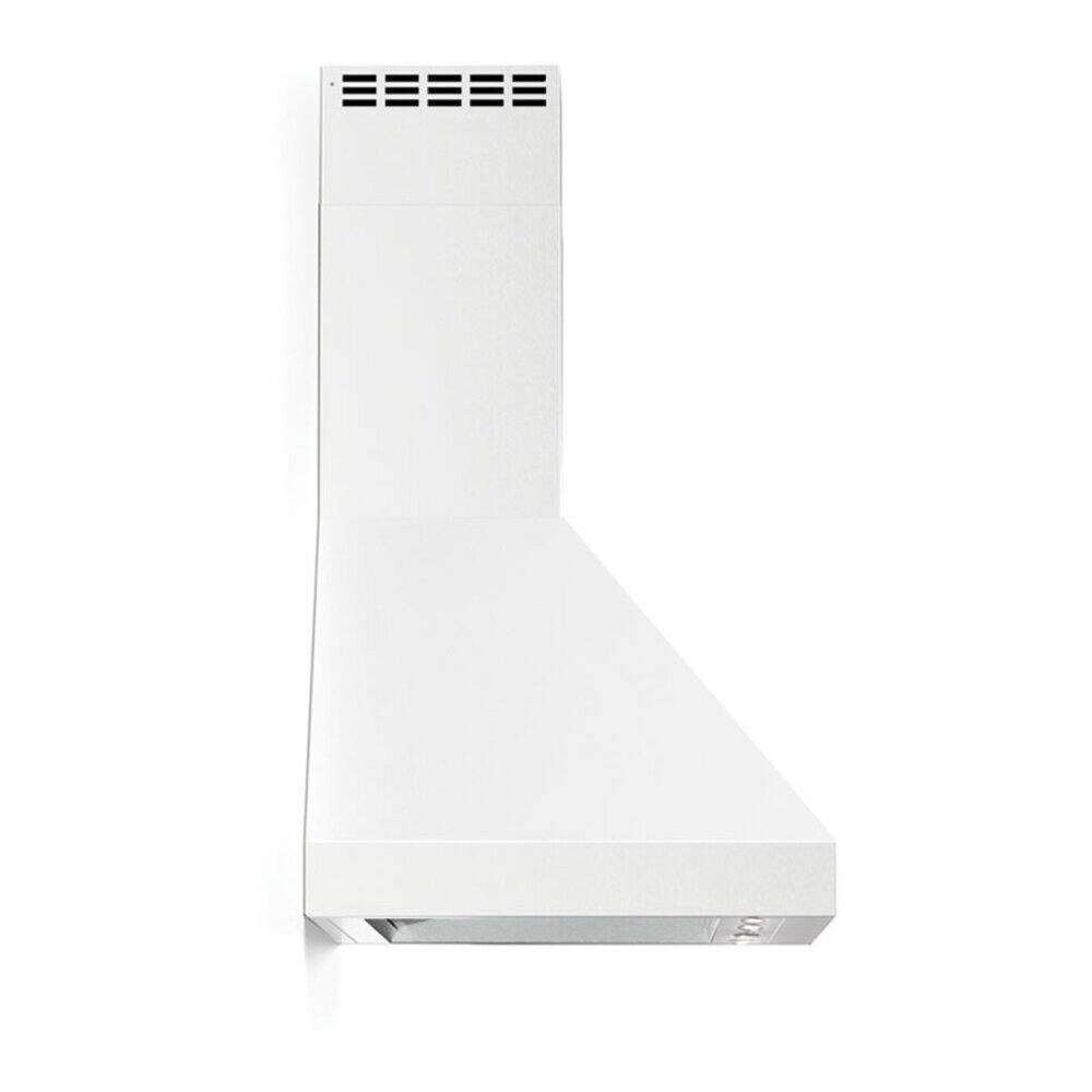 Alt View 3. Verona - Verona 36 inch Designer Chimney Wall Hood with 600 CFM (White) - White.