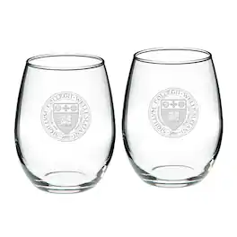 Jardine - Wellesley Blue 21oz. 2-Piece Logo Stemless Wine Glass Set - Multicolor