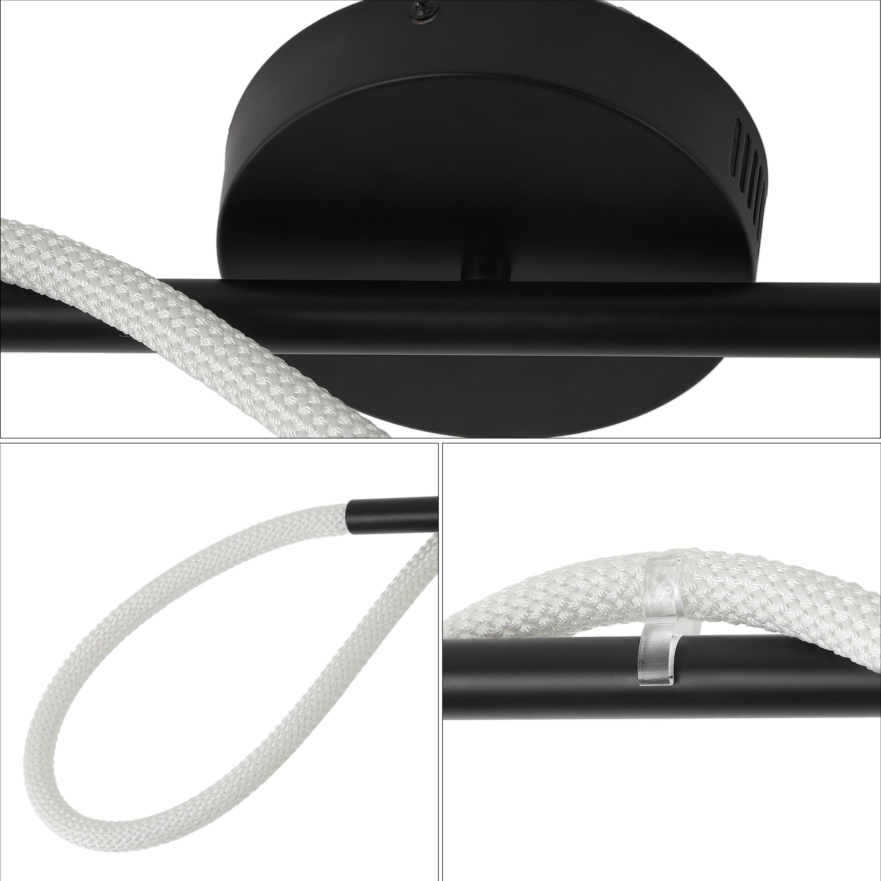 Alt View 4. Jonathan Y - Alessio 33" Contemporary Minimalist 360 Adjustable Silicone Neon Rope Dimmable Linear Integrated LED Flush Mount, Black - Black.