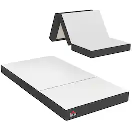 Homcom - Mattress, 6 Inch Memory Foam Mattress for Guest, Camping, RV, Travel, Yoga, Made in USA - White