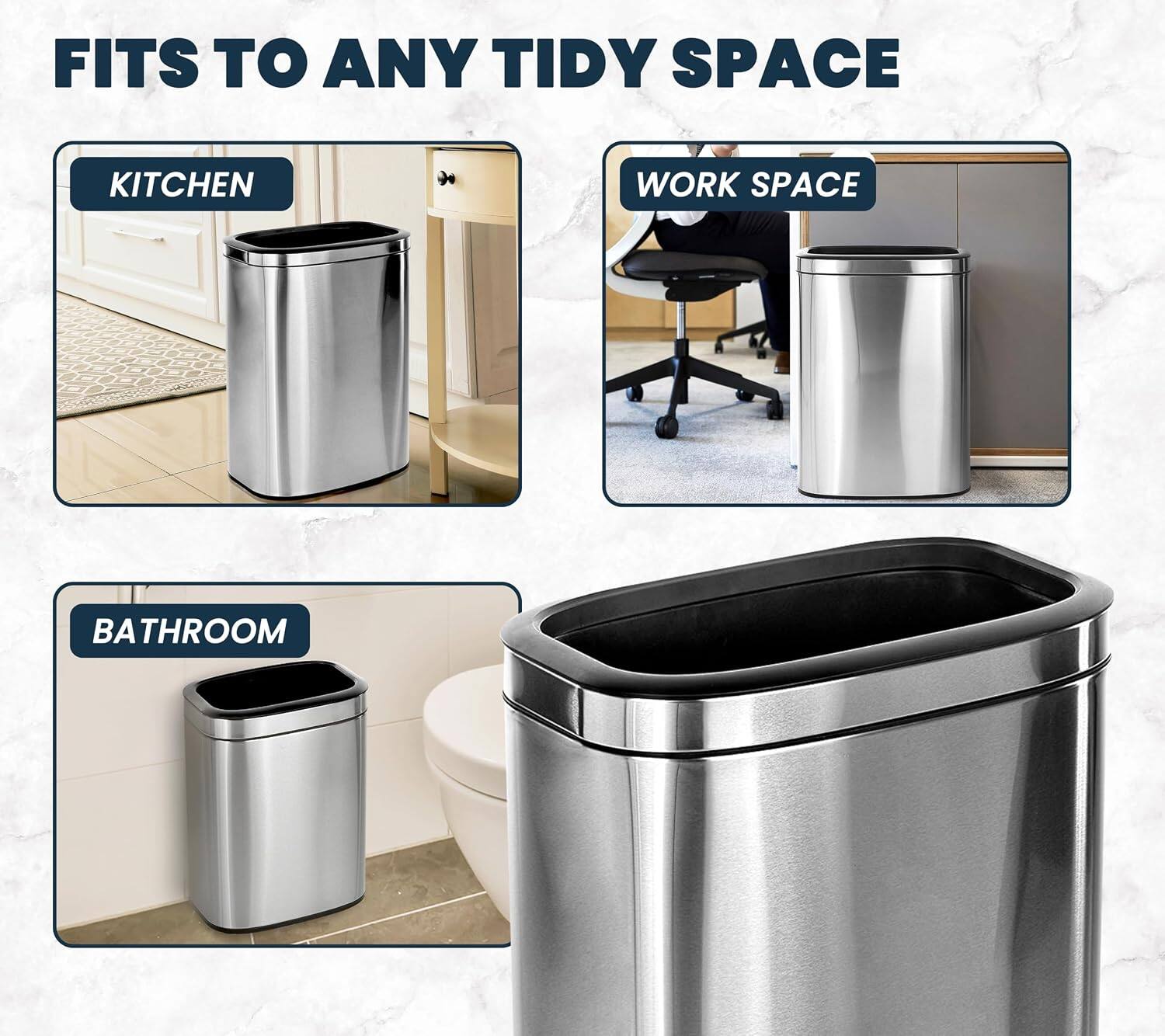 FITS TO ANY TIDY SPACE

KITCHEN

WORK SPACE

BATHROOM
