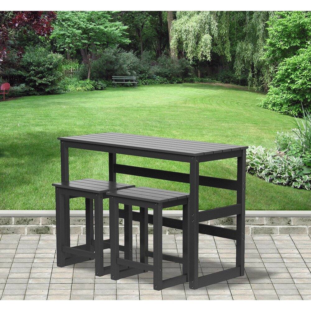Alt View 4. Northbeam - HDPE Cottage Bar Set 3pc - Black.