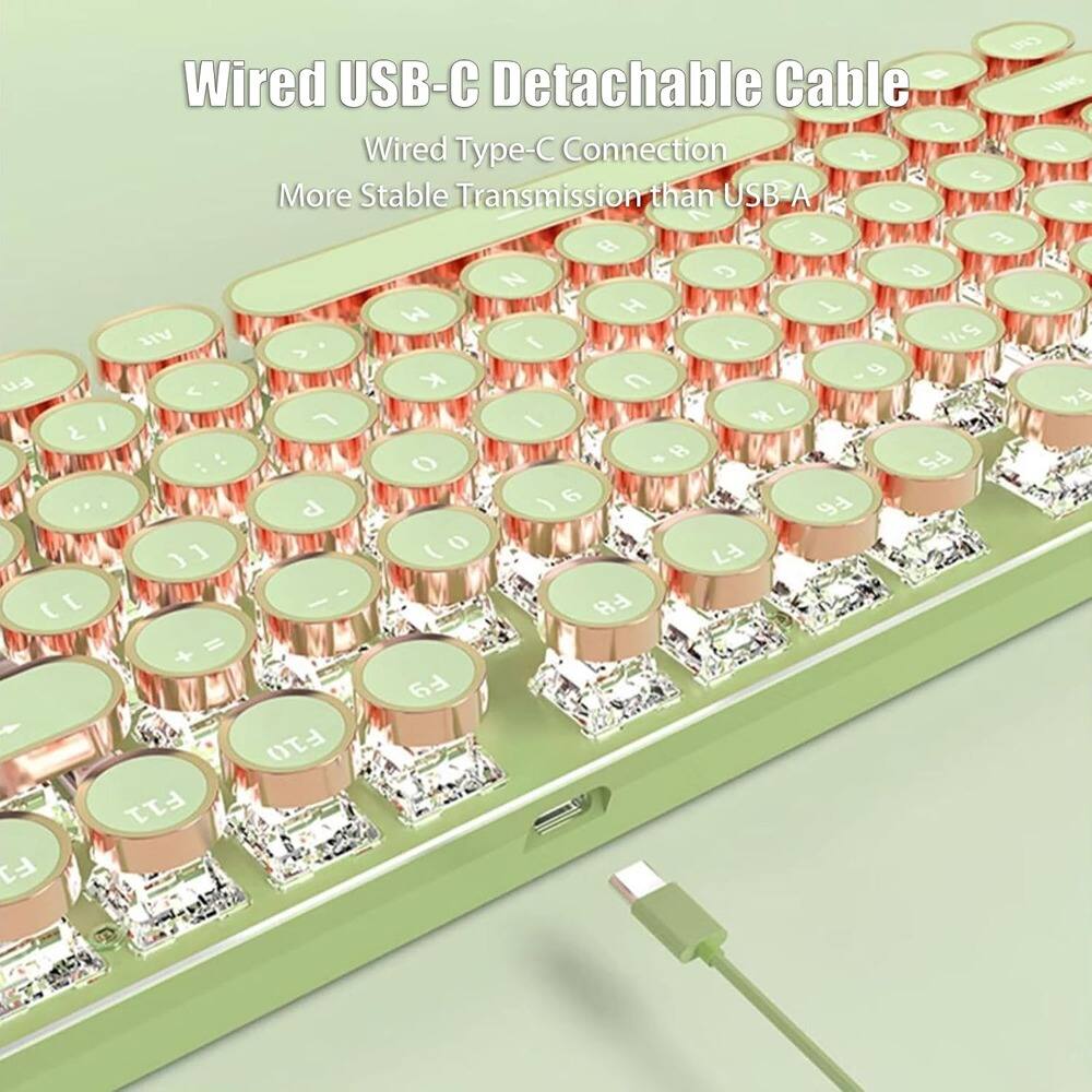 Wired USB-C Detachable Cable  
Wired Type-C Connection  
More Stable Transmission than USB-A