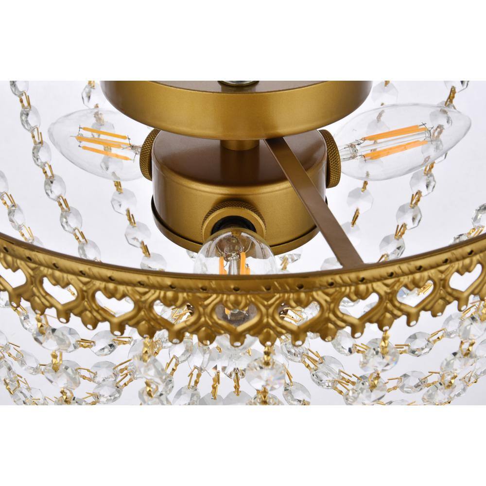 Alt View 1. Elegant Lighting - Kylie 12 inch flush mount in brass - Brass.