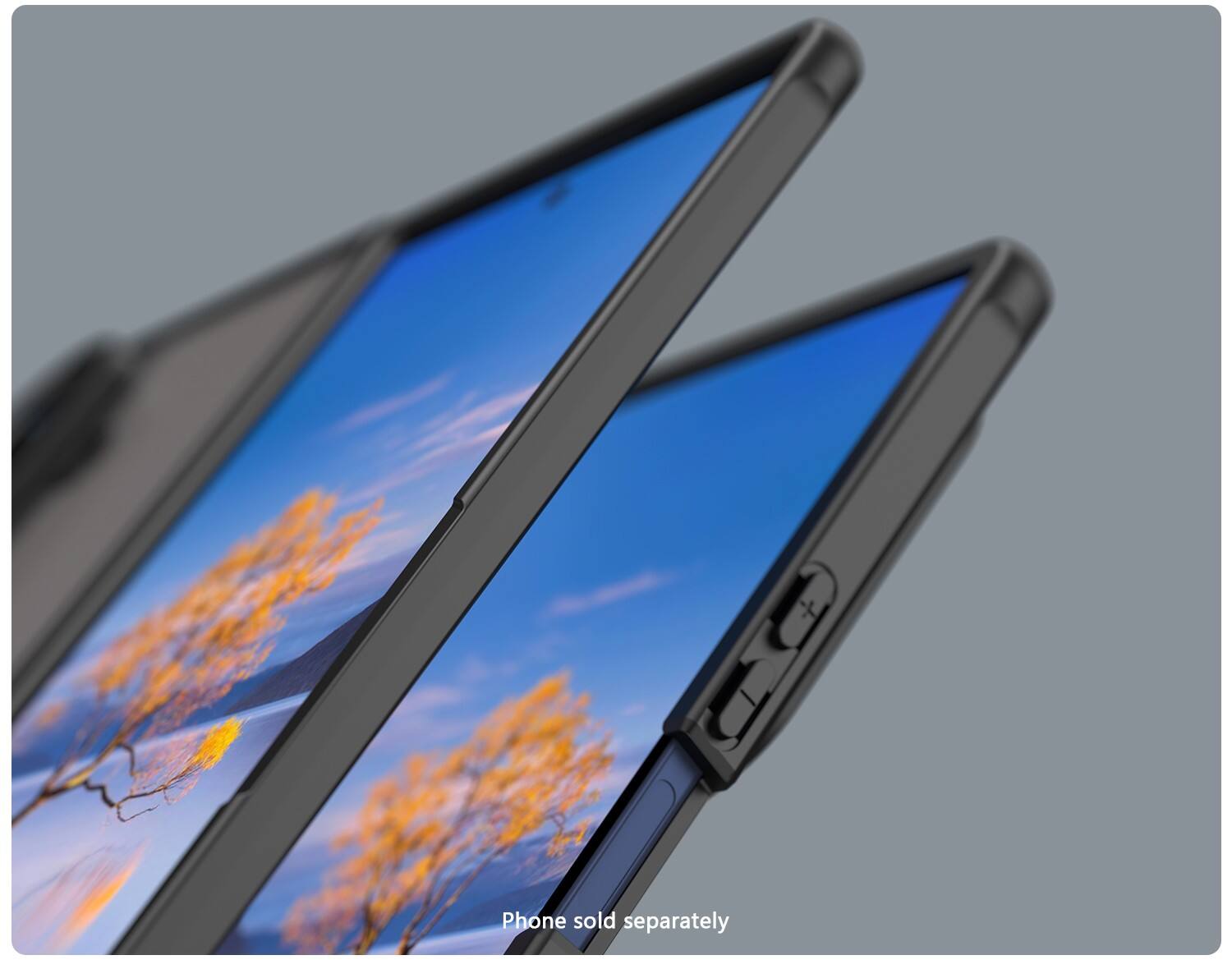 The text on the image is: "Phone sold separately."