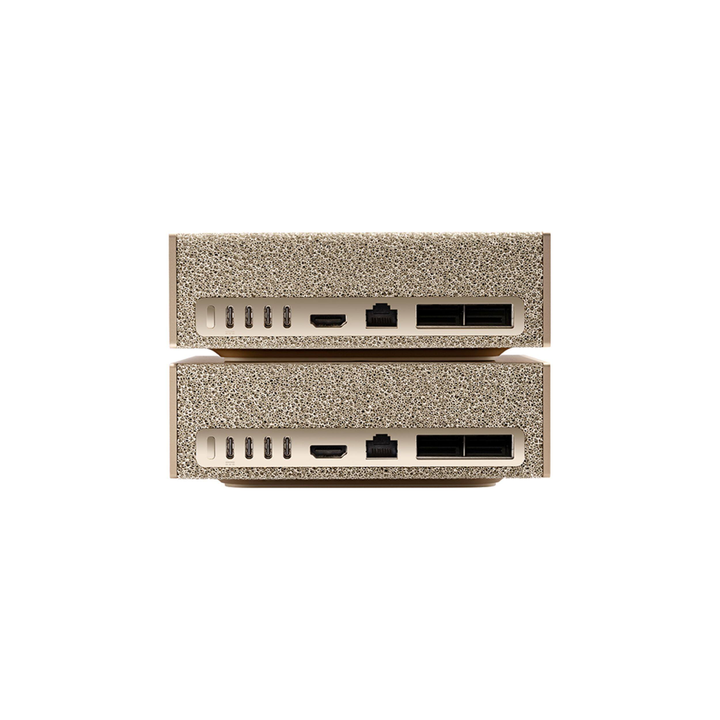 Alt View 4. NVIDIA - DGX Spark - NVIDIA GB10 Grace Blackwell Superchip, 128 GB LPDDR5x, ARM Processor, 4TB NVME M.2 SSD Storage 2 Pack Kit - Gold.