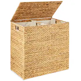 Best Choice Products - X-Large Laundry Hamper W/ Lid, Woven Hyacinth Laundry Basket W/ Liner, 53 Gallon (200L) - Natural