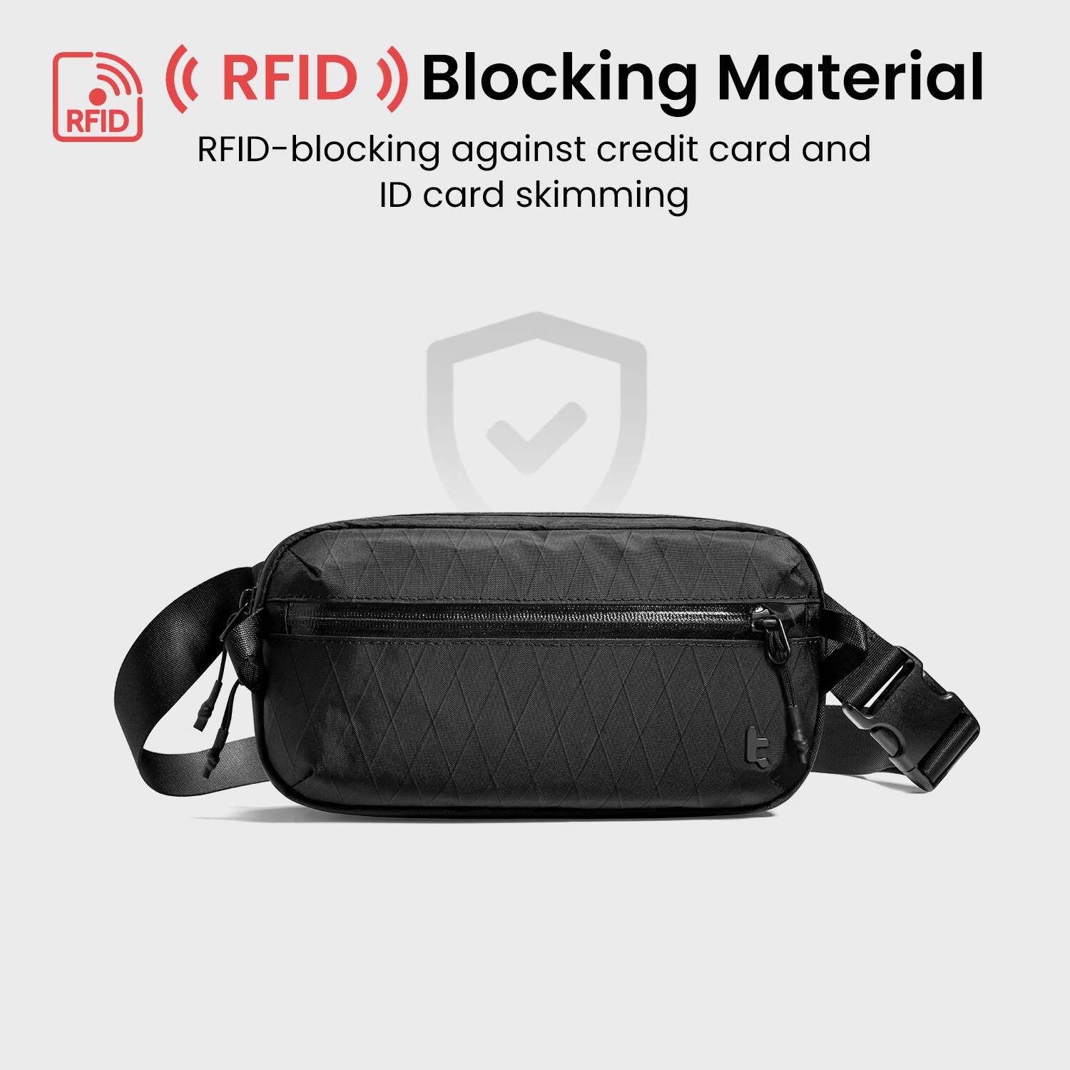 RFID Blocking Material  
RFID-blocking against credit card and ID card skimming