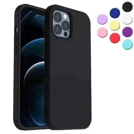Front. Entronix - Entronix Soft-Touch Liquid Silicone Case for iPhone 12 Pro Max - Ultimate Protection and Style - Black.