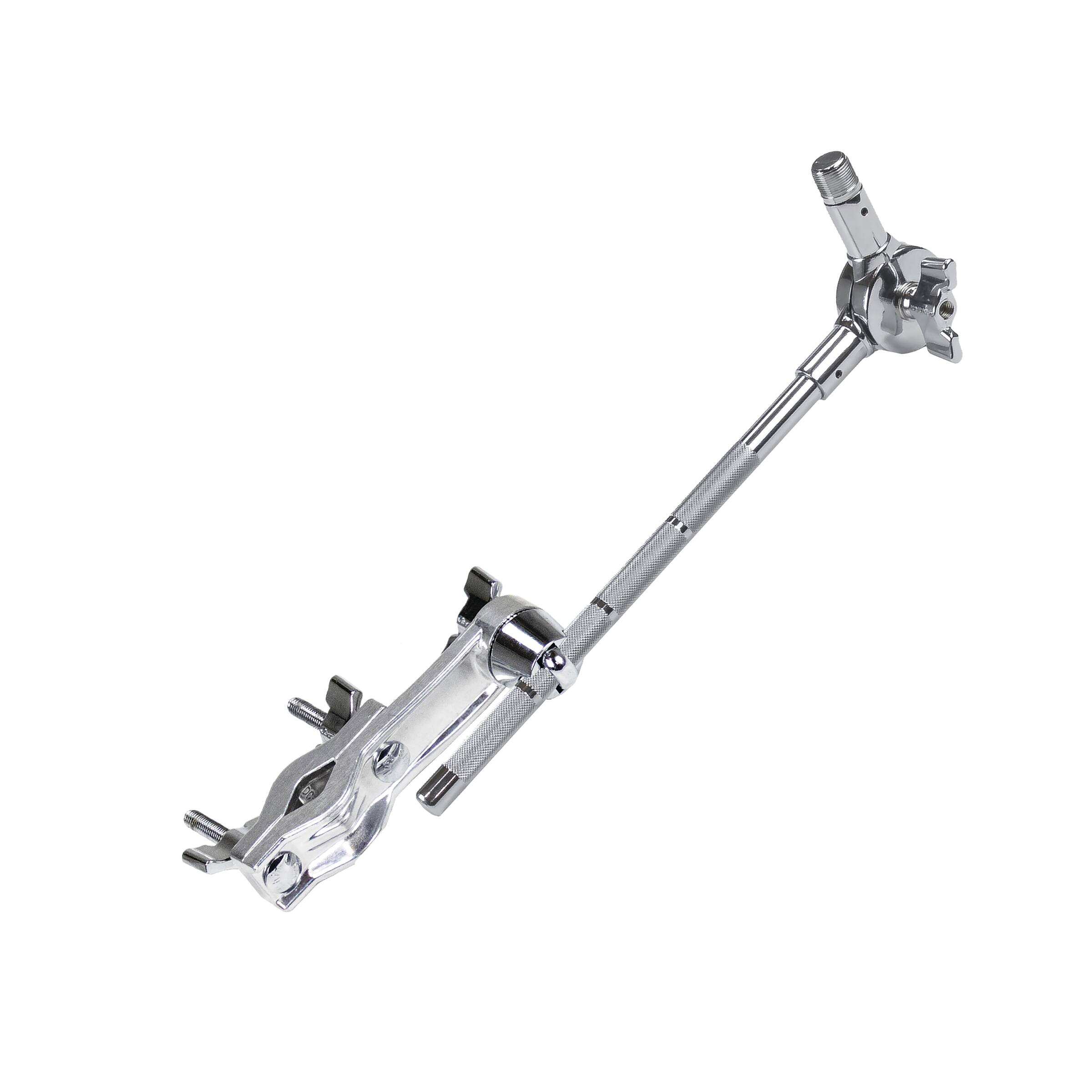 Front. Gibraltar Hardware - 10" Microphone Boom Arm with Clamp, Adjustable Mounting Rod with Geared Tilter, Fits Cymbal Stands and Drum Racks.