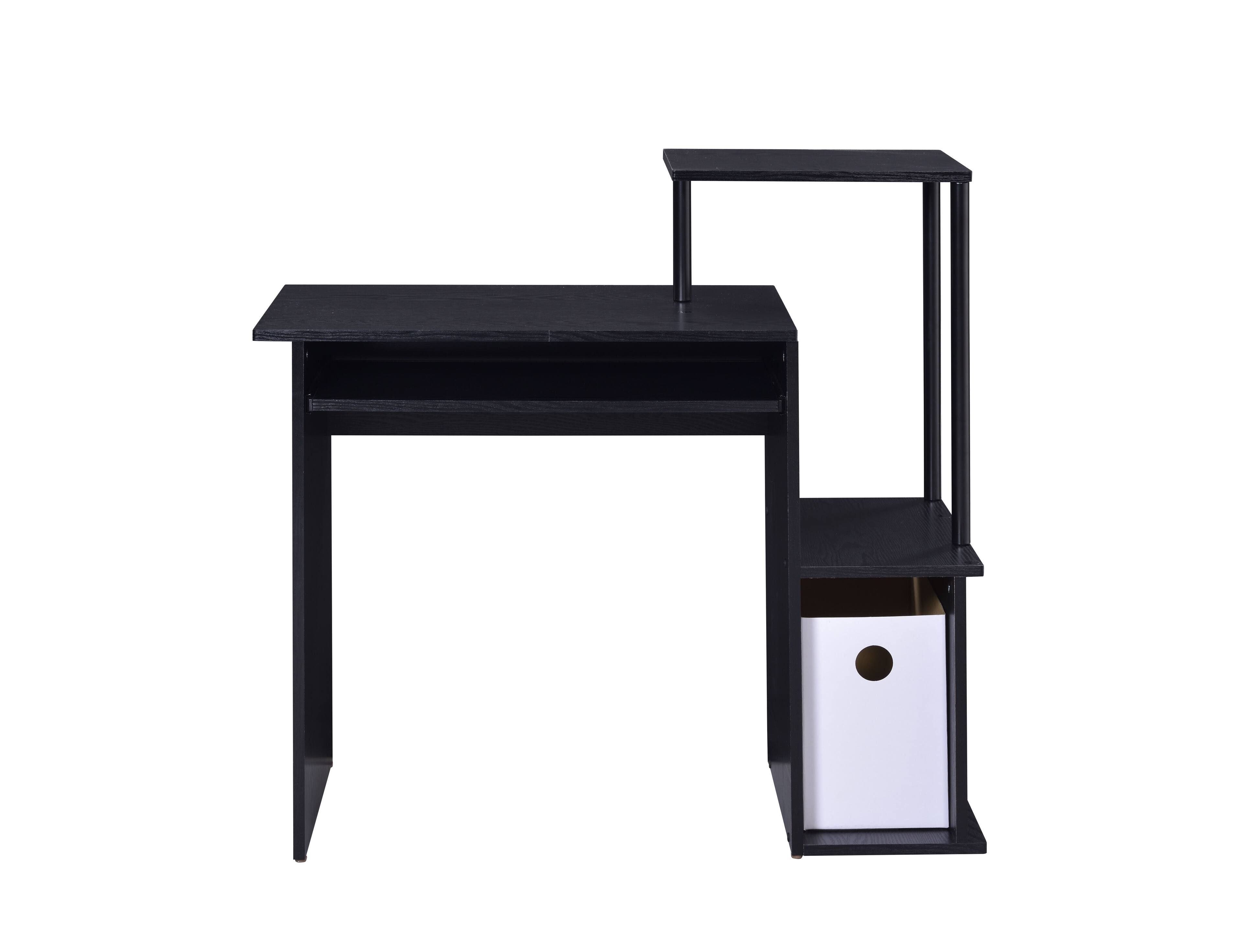 Alt View 1. TinyHomie - Lyphre Black Finish Computer Desk - Black.