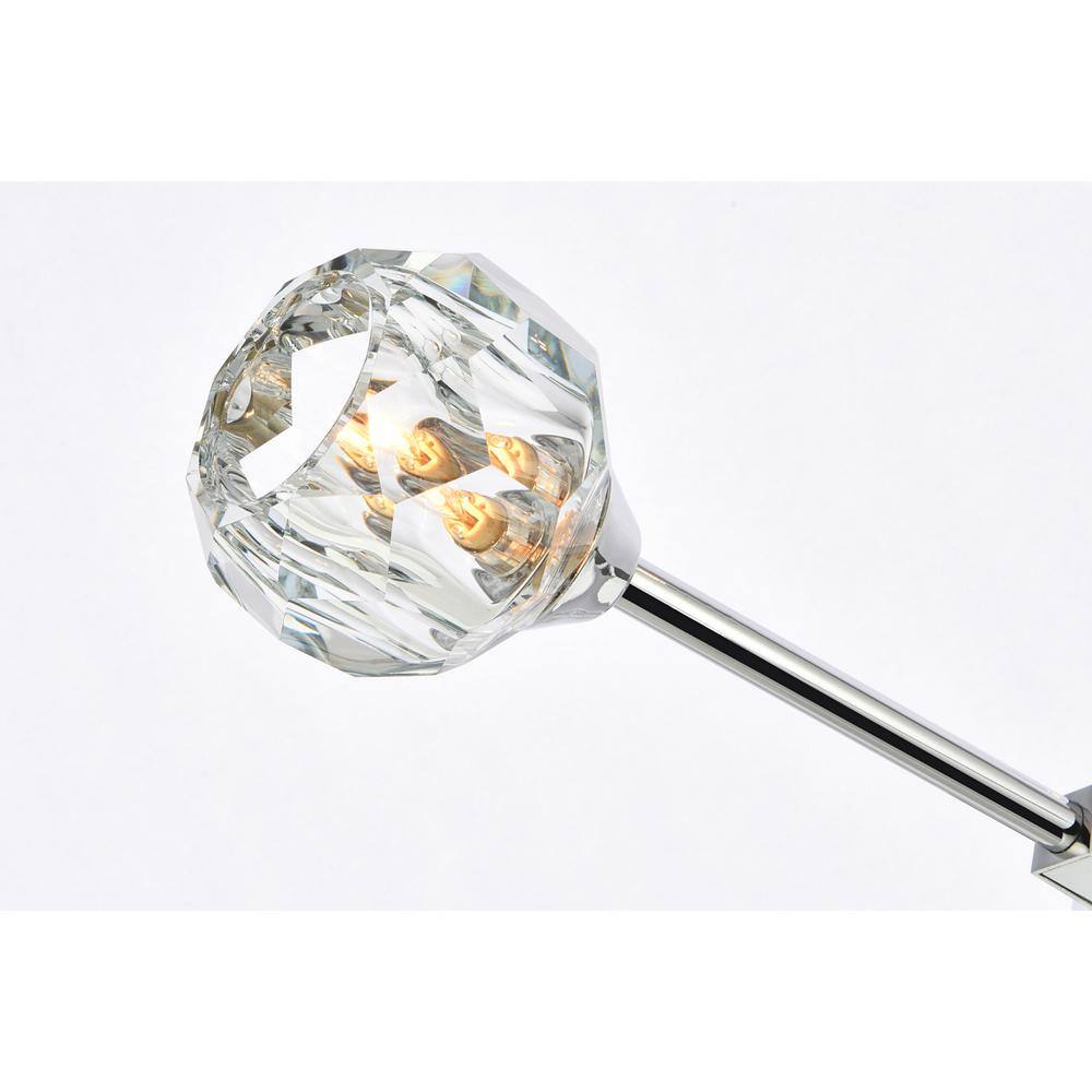 Alt View 3. Elegant Lighting - Zayne 4 Light Pendant in Chrome - Chrome And Clear.