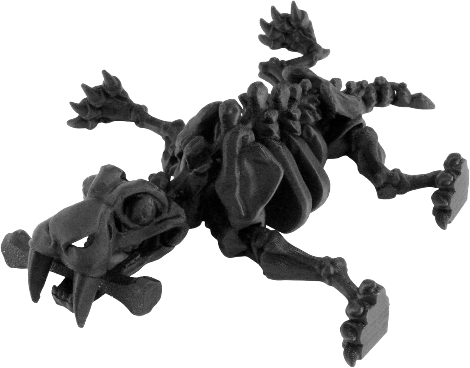 Alt View 1. JuzToys - 3D Printed Skeleton Sabertooth Tiger, Prehistoric Collectible Articulating Dinosaur Figurine for Desk Black by PowerTRC - Black.
