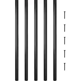 VEVOR - Deck Balusters, 101 Pack Metal Deck Spindles, 26"x0.75" Staircase Baluster with Screws, Aluminum Alloy Deck Railing - Black