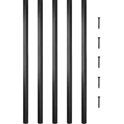 Front. VEVOR - Deck Balusters, 101 Pack Metal Deck Spindles, 26"x0.75" Staircase Baluster with Screws, Aluminum Alloy Deck Railing - Black.