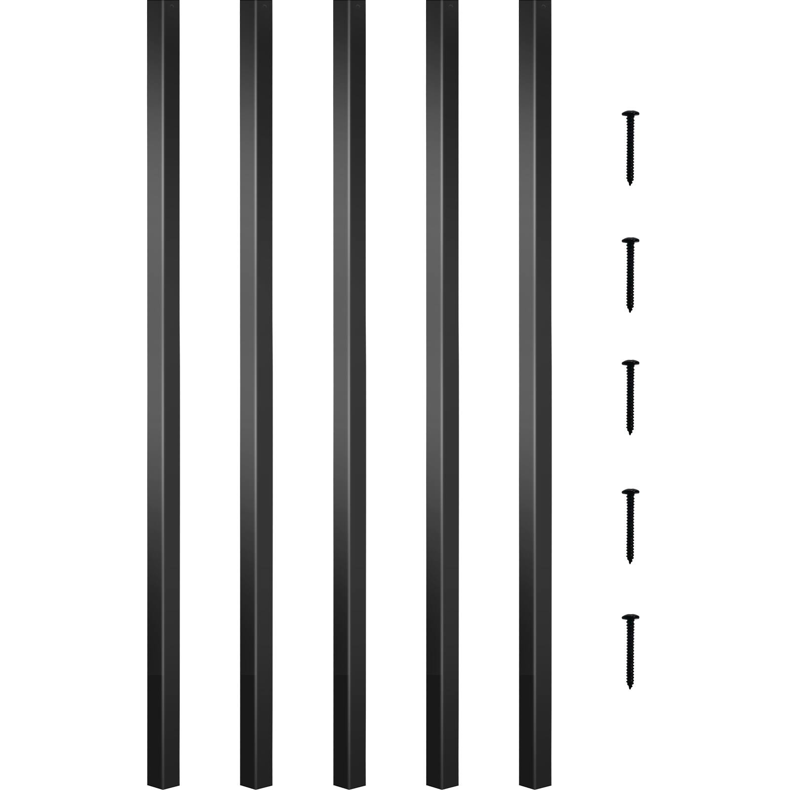Front. VEVOR - Deck Balusters, 101 Pack Metal Deck Spindles, 26"x0.75" Staircase Baluster with Screws, Aluminum Alloy Deck Railing - Black.