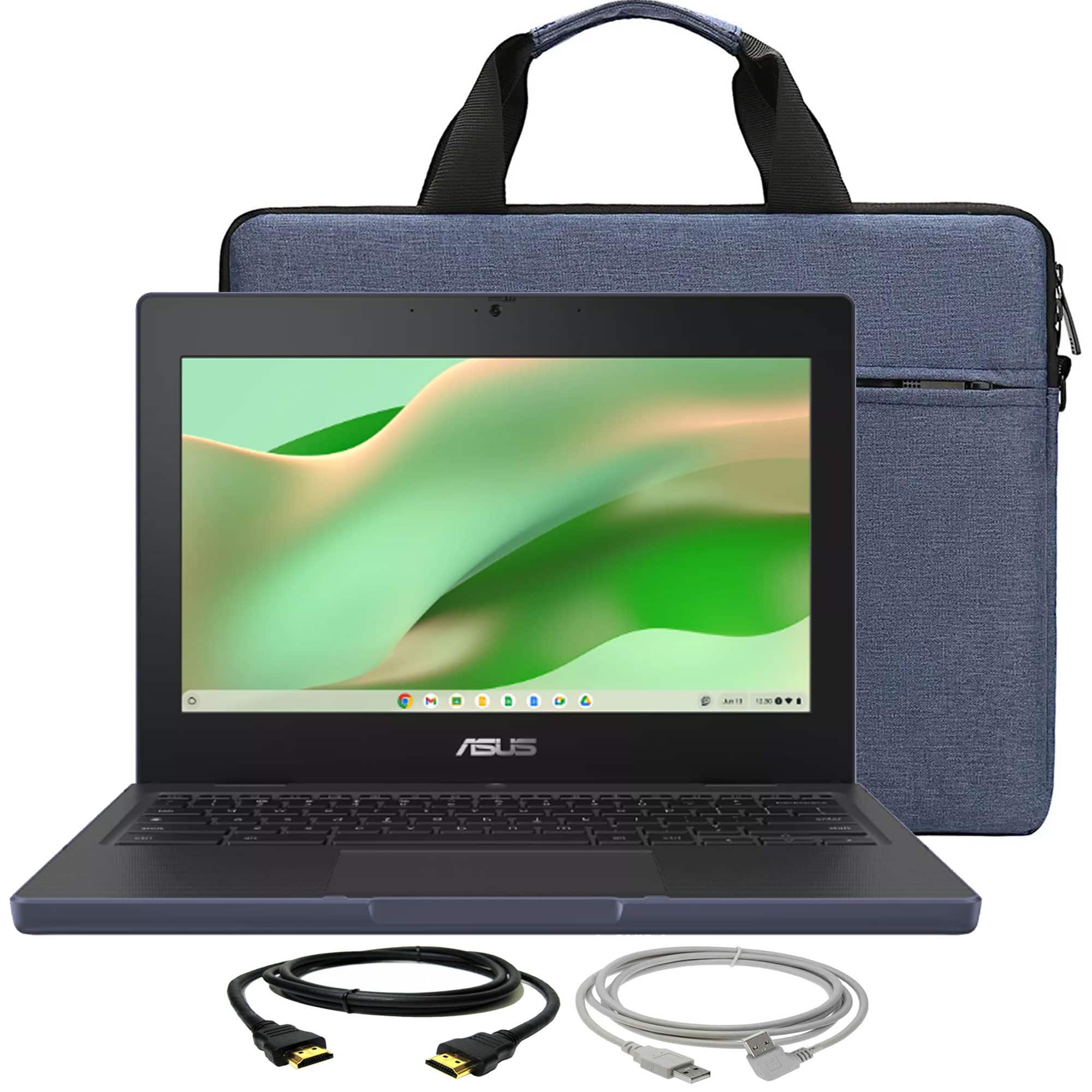 ASUS - Chromebook CR11 Ruggedized Laptop 4GB RAM, 64GB eMMC (Grey) and Bag, Cables - Mineral Grey