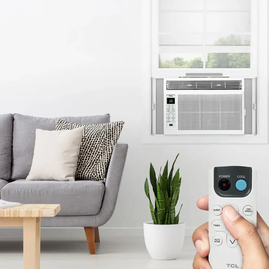 The text on the image reads: "Power Cool Fan Speed Timer Auto Mee V TCL."