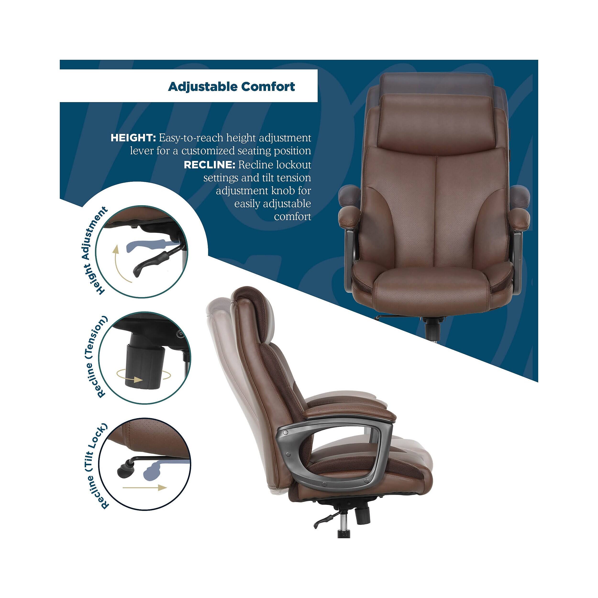 Adjustable Comfort

HEIGHT: Easy-to-reach height adjustment lever for a customized seating position

RECLINE: Recline lockout settings and tilt tension adjustment knob for easily adjustable comfort

Adjustment Height (Tension) Recline Lock (Tilt Recline)