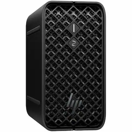 Front. HP - HP Z2 Mini G1a Workstation - 1 x AMD Ryzen AI MAX PRO 395 - 128 GB - 1 TB SSD - Mini PC - Jet Black - AMD Chip - Windows - Black.