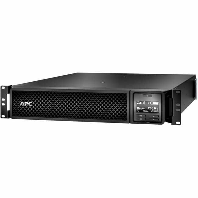 APC - Smart-UPS On-Line, 3kVA, Rackmount 2U, 208V, 2x L6-20R+1x L6-30R NEMA outlets, Network Card, Extended runtime, W/ - Black