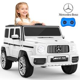 ANPABO - Licensed Mercedes-Benz G63 G Wagon Kids Electric Ride On Car, 12V Electric Car for Toddler, High Window - White