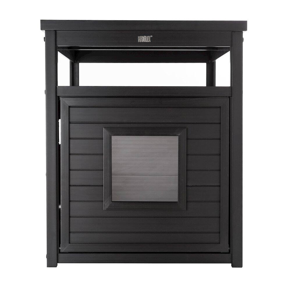 Angle. New Age Pet - ECOFLEX Jumbo Litter Box Cover End Table - Espresso - Espresso.