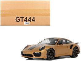 Porsche 991.2 Turbo S Stripes 1/18 Model Car by GT Spirit - Orange Metallic with Black