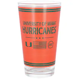 Indigo Falls - Miami Hurricanes 16oz. OHT Military Appreciation Pint Glass - Multicolor