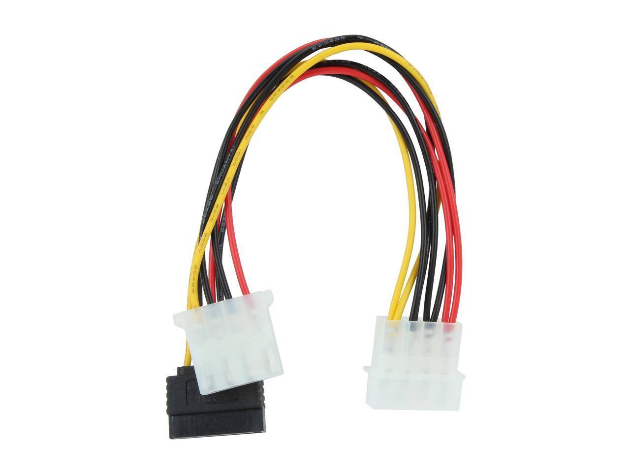 Alt View 1. Nippon Labs - Nippon Labs SATA4PMF-Y4PMM 8 in. 4pin MOLEX Male to 15pin SATA II and 4pin MOLEX Female Power Cable.
