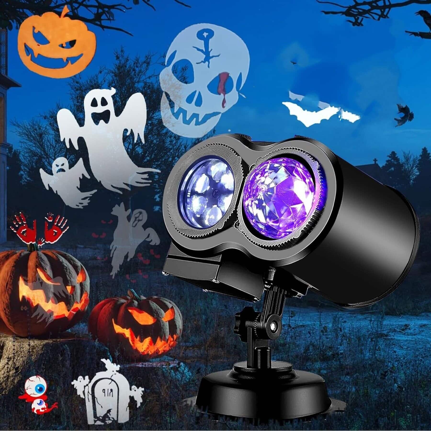 Dazzed Corner - Halloween Projector Lights, 4 Holiday Themes & Ocean Wave Effects - Black