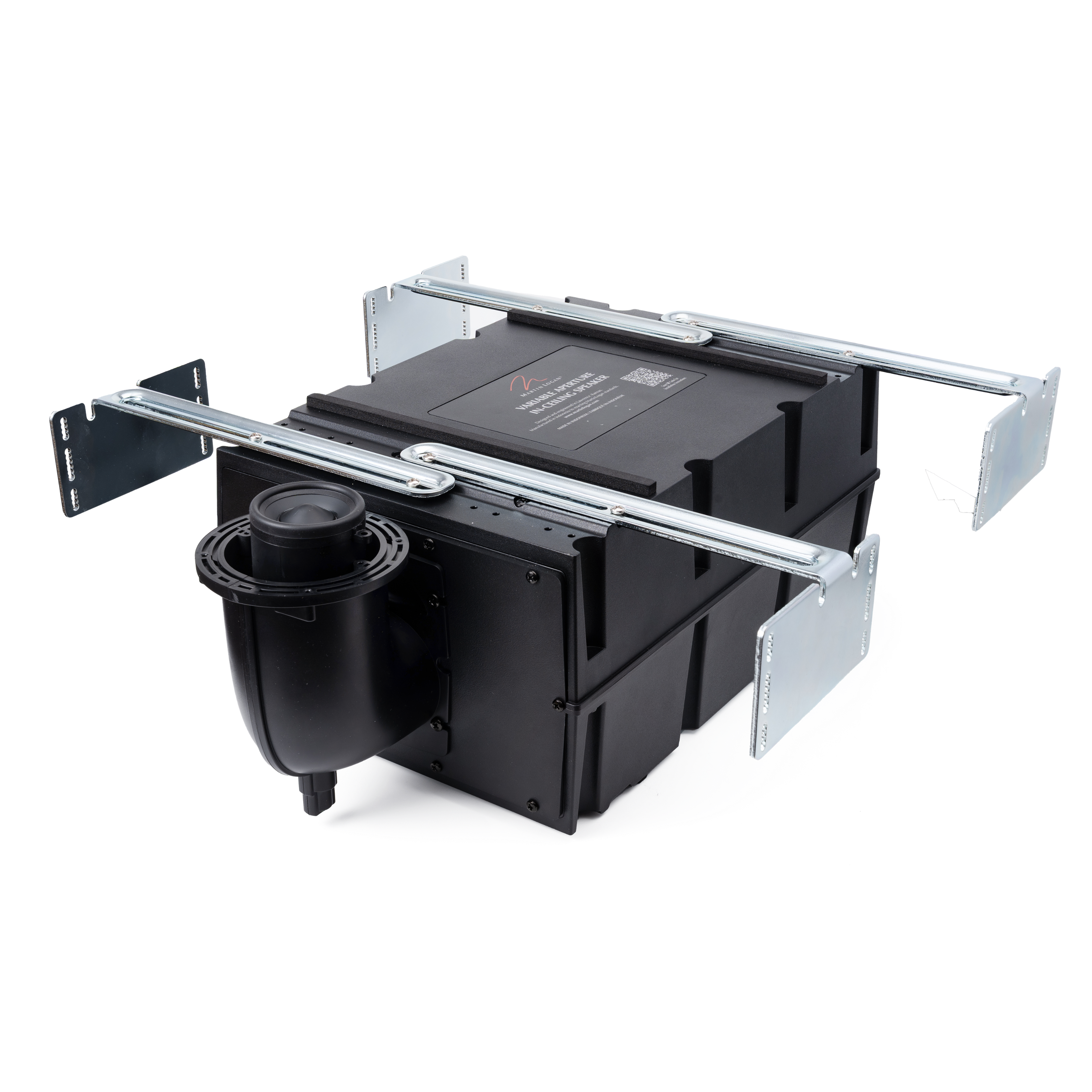 Left. MartinLogan - Variable Aperture System 3” Full-Range 2-Way In-Ceiling Speaker with Dual 5.5” Woofers and a 2” High-Output Driver - Paintable White.