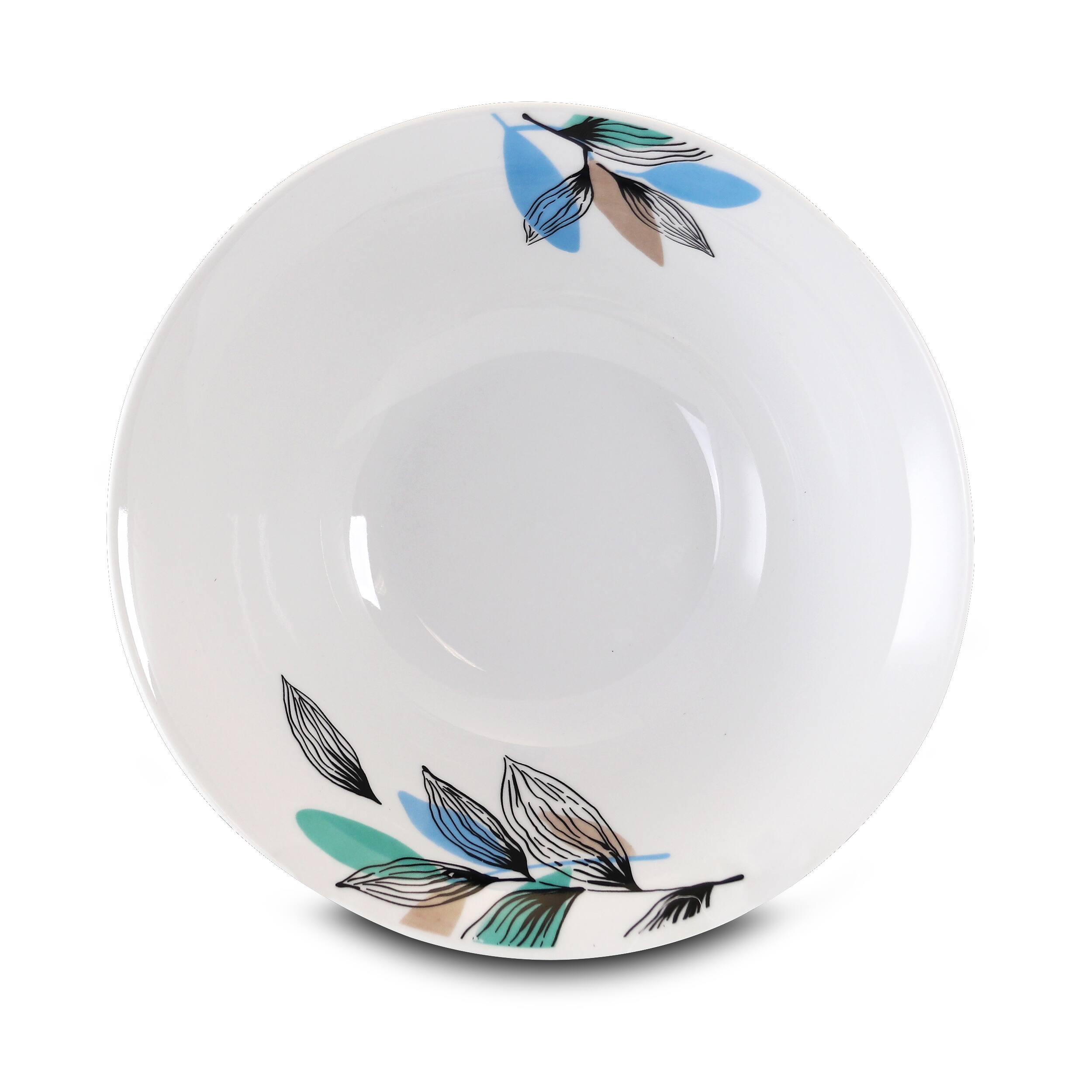 Alt View 2. Gibson - Gibson Home Vineyard Blue 12 Piece Round Fine Ceramic Dinnerware Set - White.