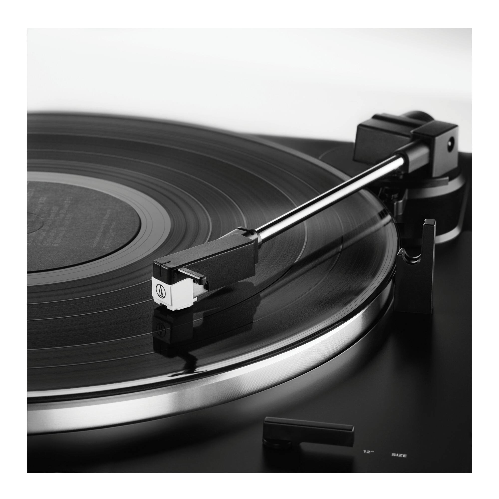 Left. Audio-Technica - Audio-Technica AT-LP60XBT-USB Fully Automatic Belt-Drive Turntable with Bluetooth (Wireless, USB & Analog) - Black.