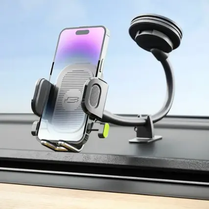 Front. Bracketron - OneClick Flex Window, Dash & Vent Mount - Black.