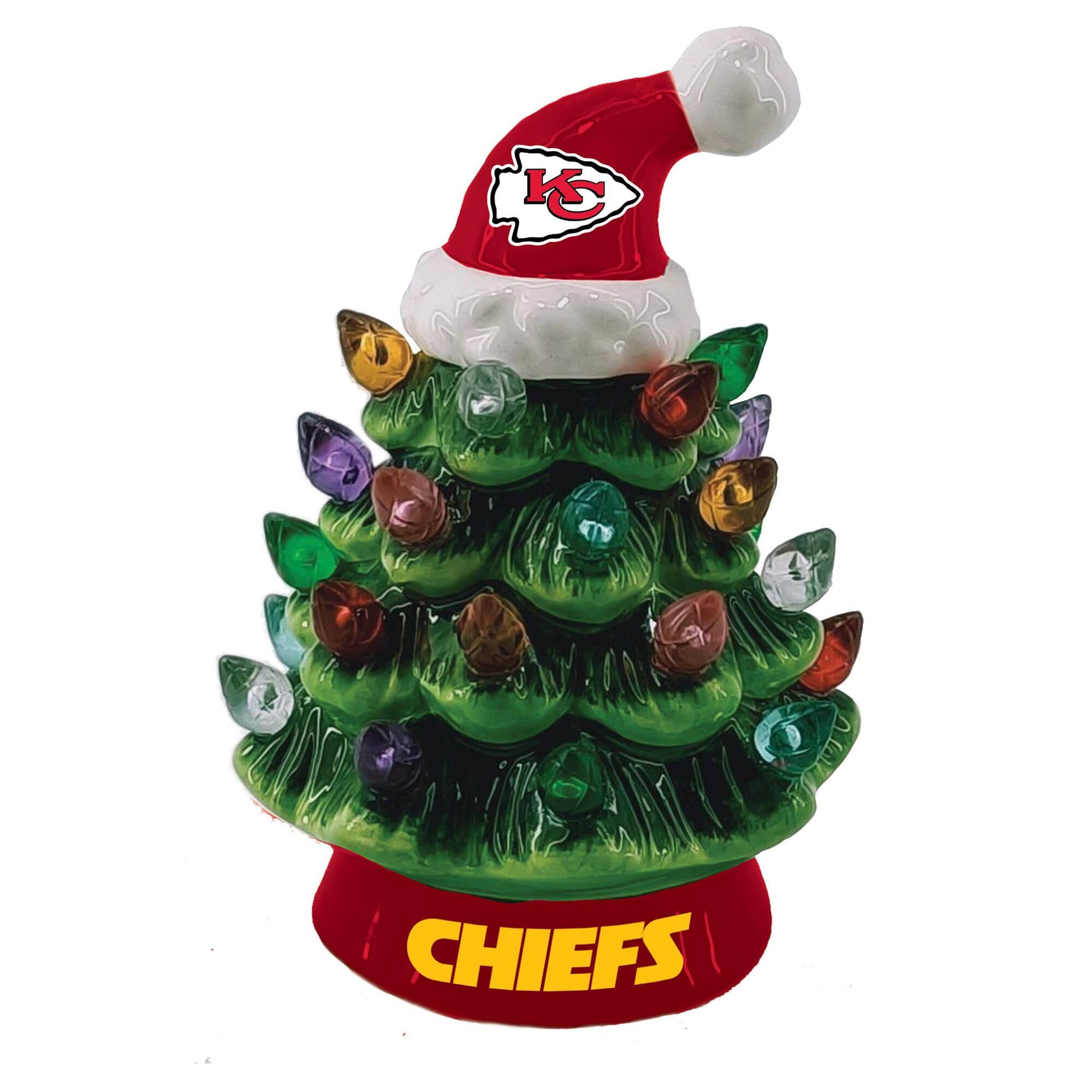 Alt View 1. Evergreen Enterprises - Kansas City Chiefs 2-Pack 4" Ceramic LED Christmas Tree Set - Multicolor.